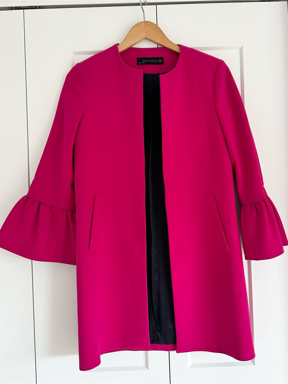 Zara Fuchsia Bell-Sleeve Trench Coat